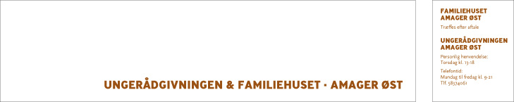 Faceskiltning med teksten Ungerådgivningen og Familiehuset Amager Øst