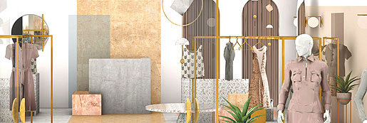 Design, 3D visualisering og indretning af butik og brand-store