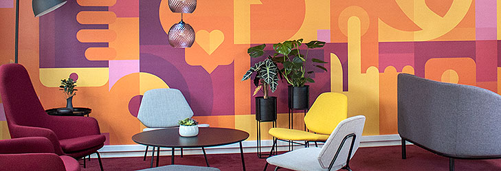 Specialdesignet lounge møbel og breakout space