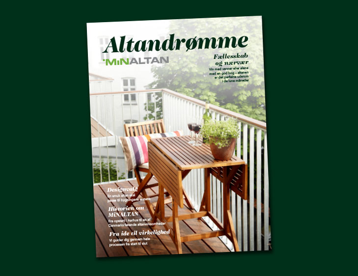 Magasin design og layout: forside fra magasin layoutet for MinAltan